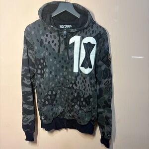 10 Deep Camo Full Zip Hoodie Medium Streetwear 10X Graphic